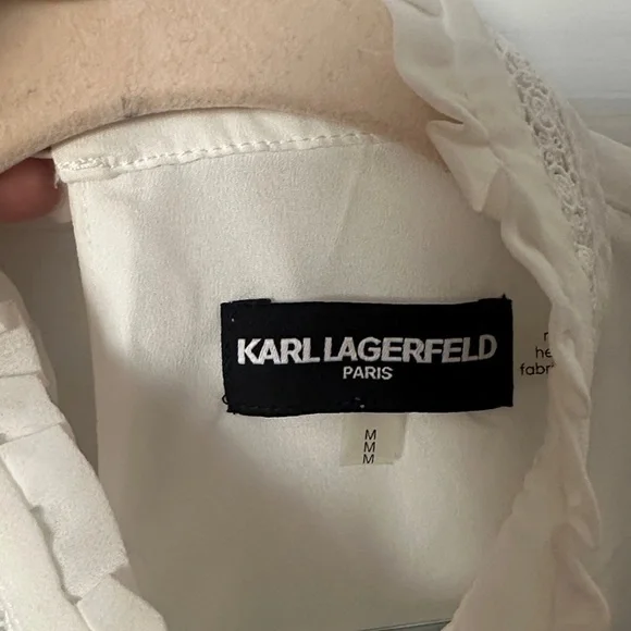 Karl Lagerfeld Ivory Sleeveless Blouse - Picture 2 of 4